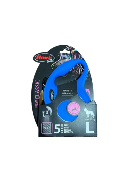 GUIA RETRÁTIL FLEXI 5M - L NEW CLASSIC - AZUL